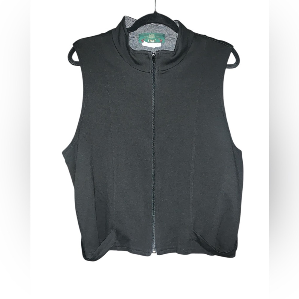 Vintage Unisex Orvis Black‎ Full Zip Knit Lightweight Vest Size Large
